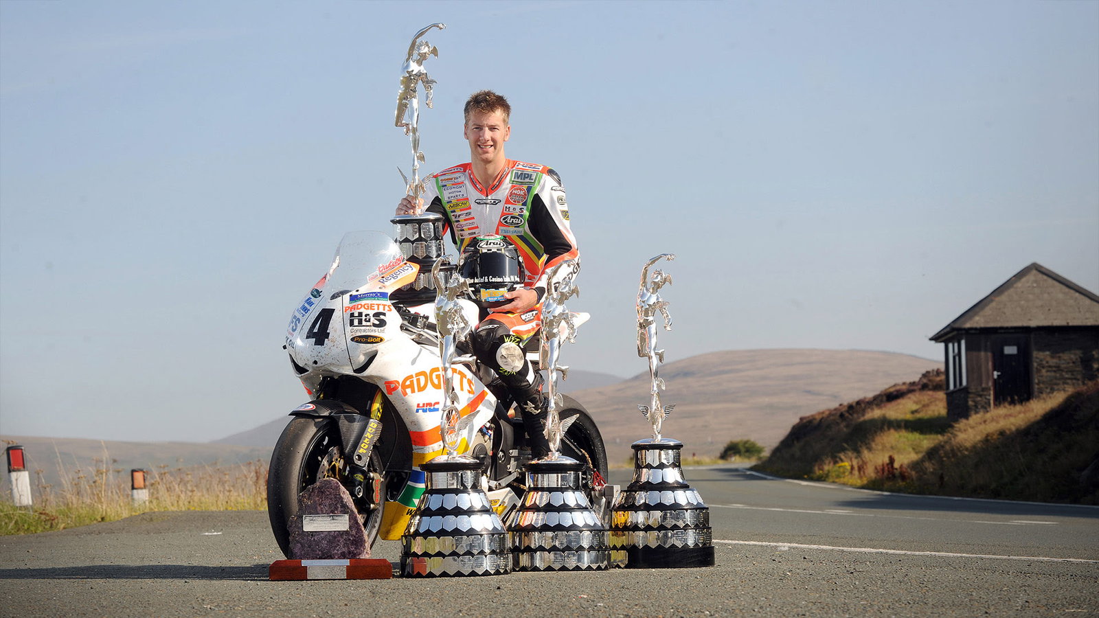 Iain Hutchinson, 2010 Isle of Man TT trophies. - Isle of Man TT Press